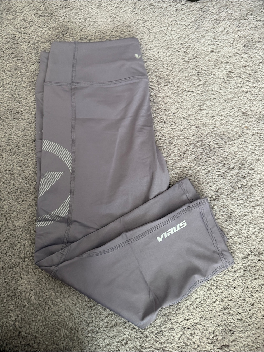 Virus Lavender-Gray Athletic Crop Leggings